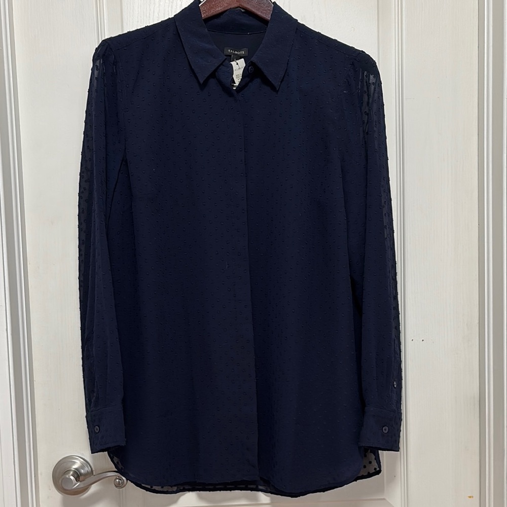 Talbots Navy Blue Blouse